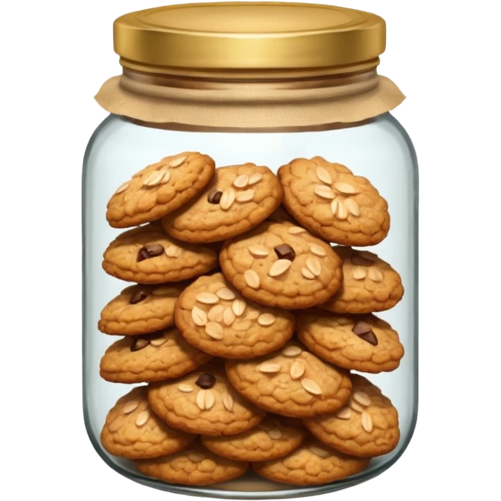 glass jar with oatmeal cookies emoji