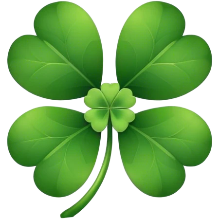 Four leaf clover with heart shaped eyes emoji