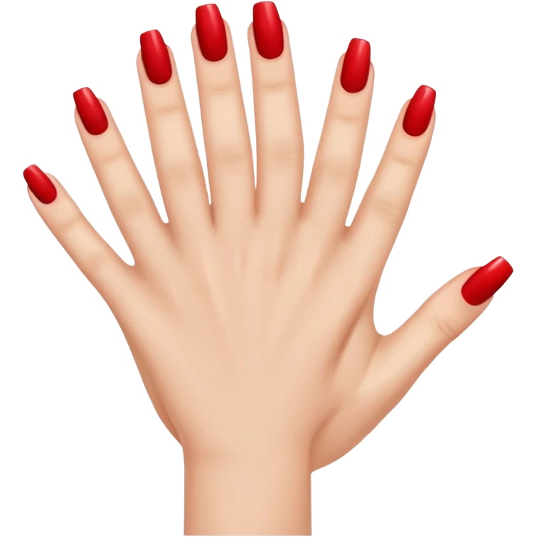 A woman's hand with red nail polish emoji