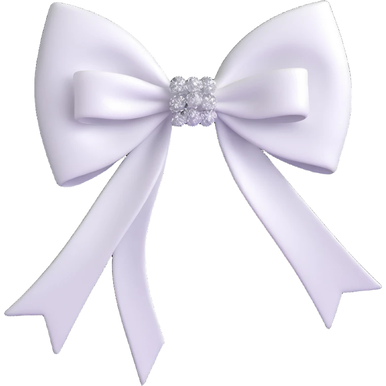 white bow with a knot and sparkles emoji