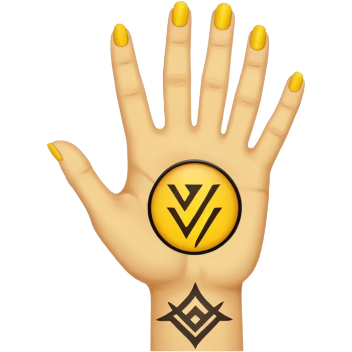 Please create the famous YVL handing used by playboicarti in a yellow skin tone emoji