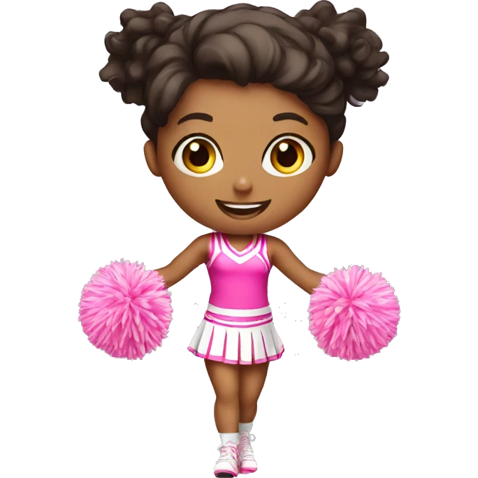 a cheerleader girl with pink pom poms emoji