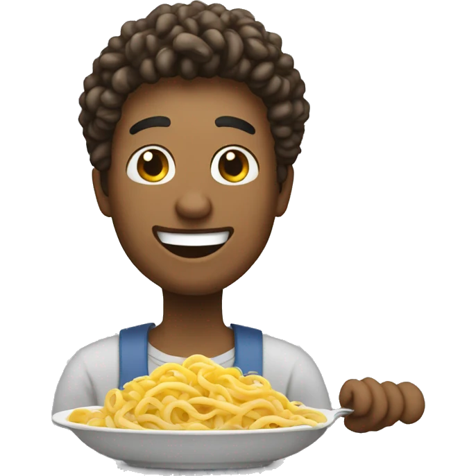 create me an smiley emoji who loves and is eating pasta emoji