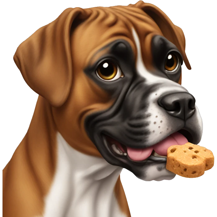 Boxer dog eating a treat  emoji