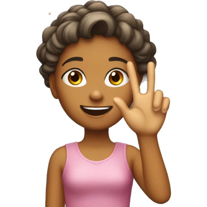 Girl flipping her hand with a sparkle by her hand, like an enthusiastic "whatever!" emoji