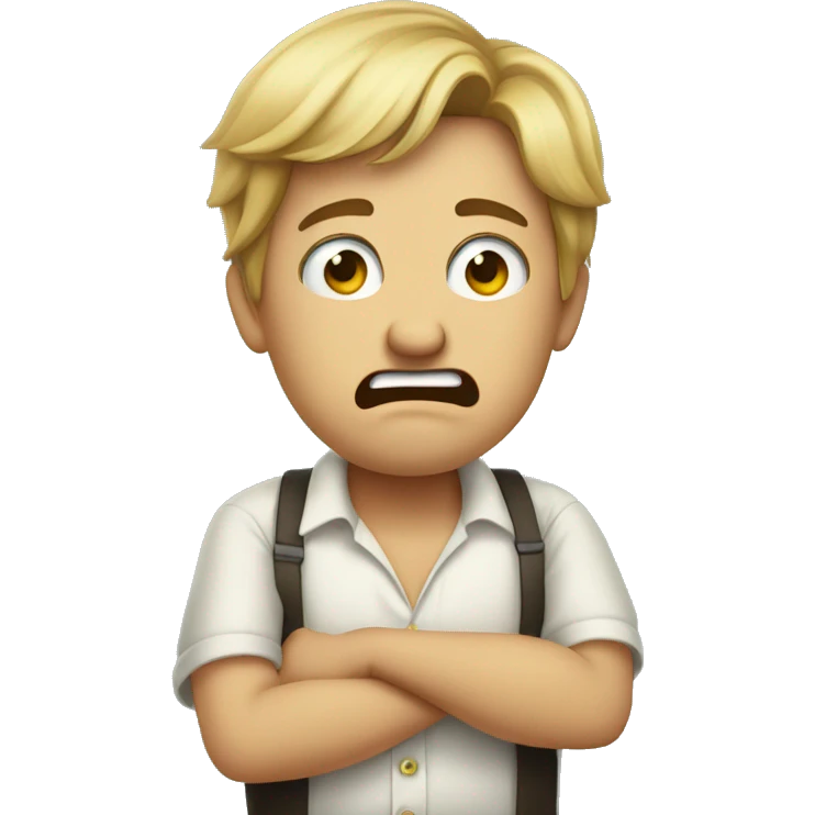 Feeling of disgust, person pointing at their tummy emoji