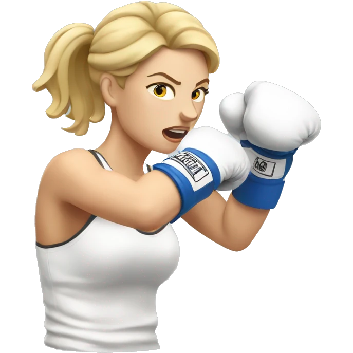 White woman boxer throwing a punch emoji