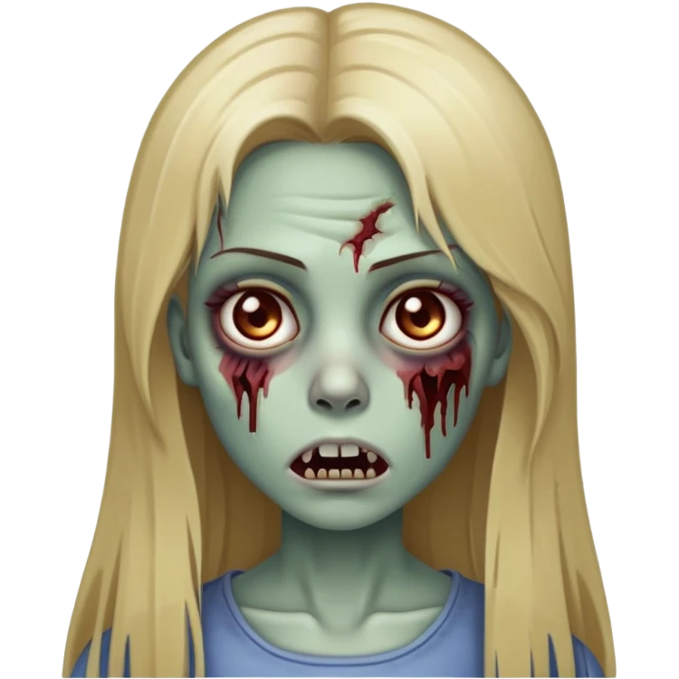 zombie girl with long straight dark blonde hair emoji