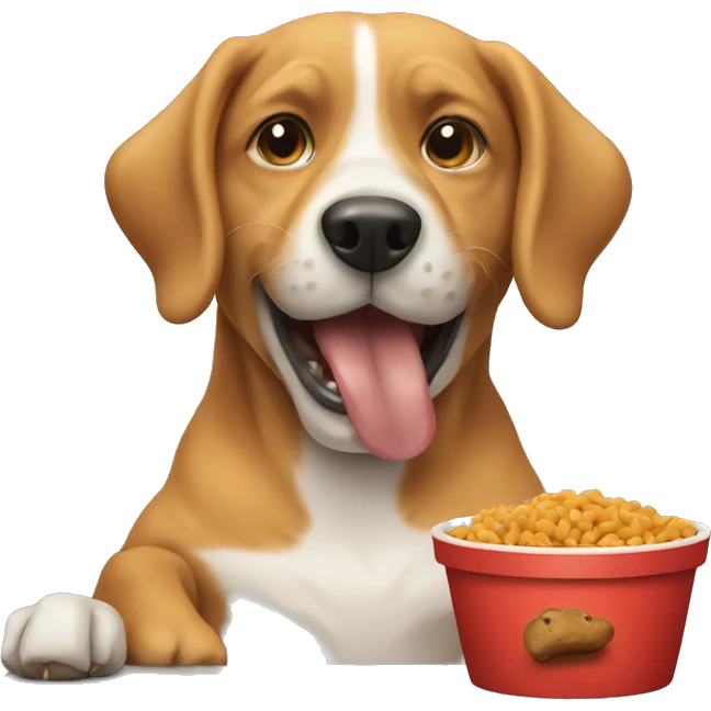 Dog eating food emoji
