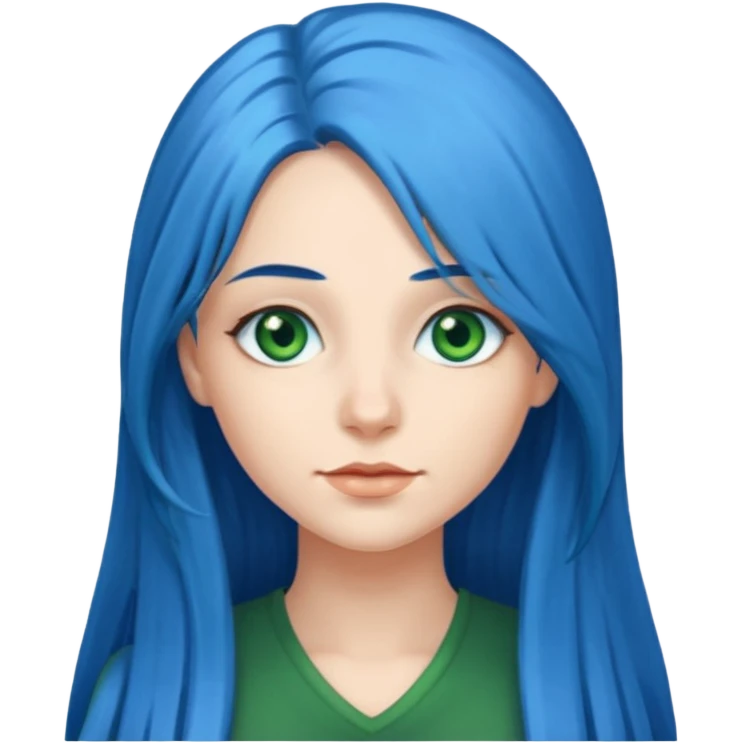 Long Blue Hair Woman emoji