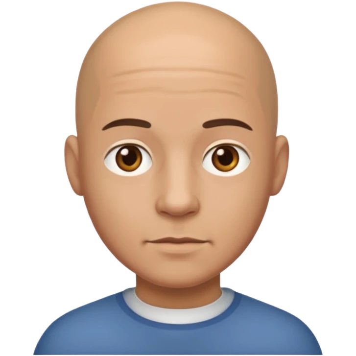 One man medium skin no hair emoji