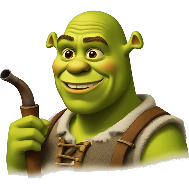 Shrek with a pipe emoji