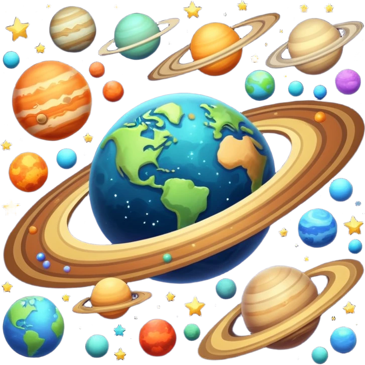 Retro style universe emoji