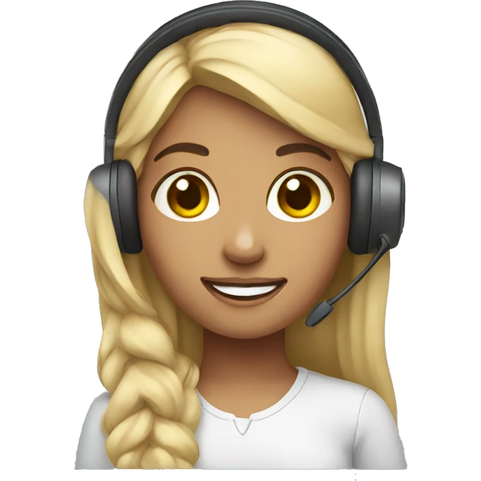 girl with headset emoji