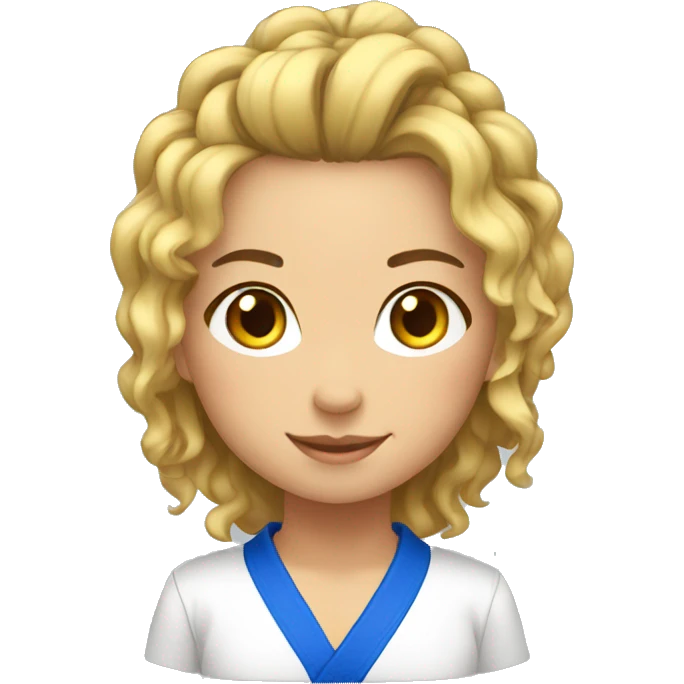 fille aux cheveux boucles Judo emoji