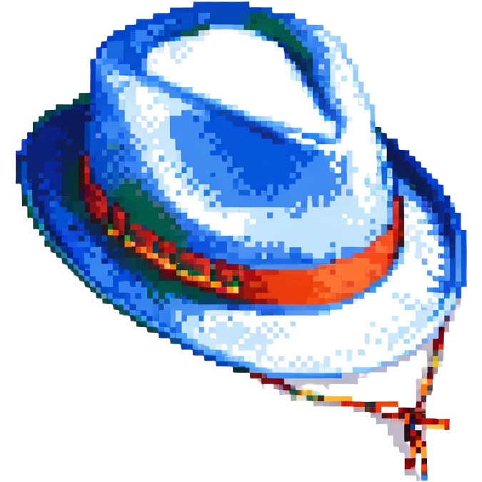 Синяя панамка со шнурком, no background emoji