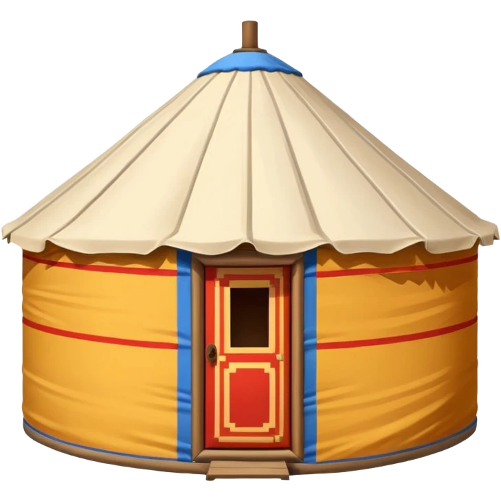 Mongolian yurt, traditional round hut, simple emoji style emoji