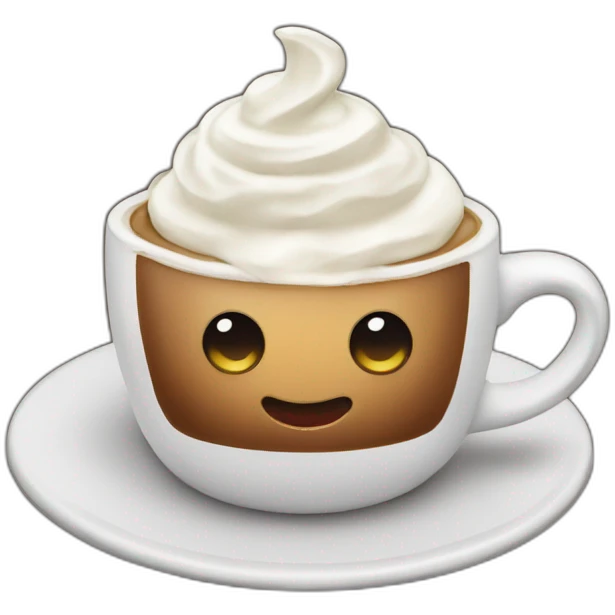 Coffee with whipped cream emoji