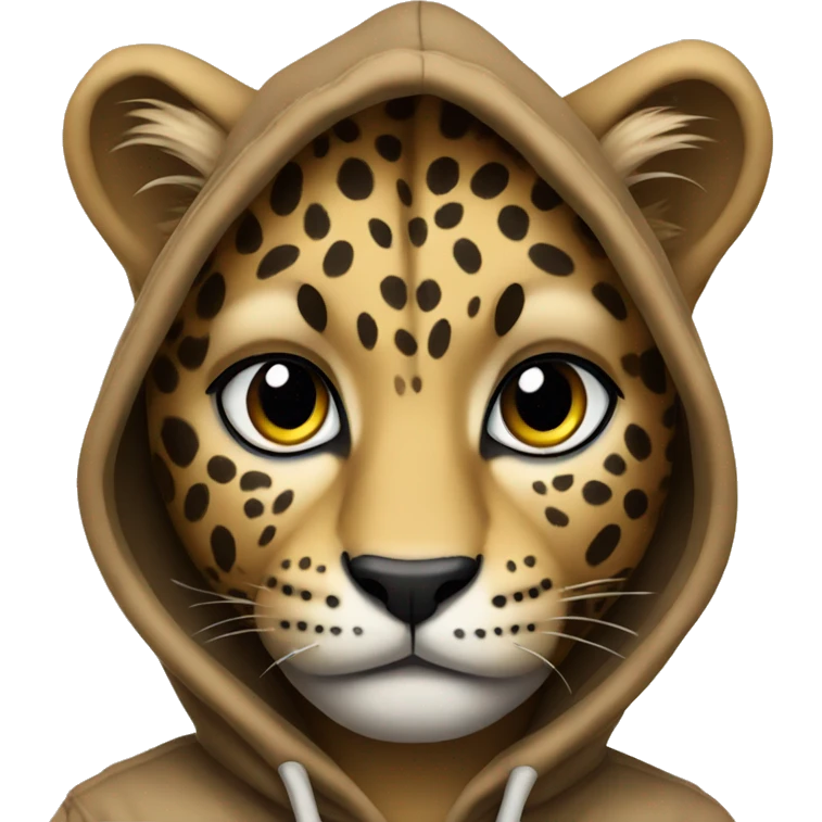 Leopard wearing hoodie emoji