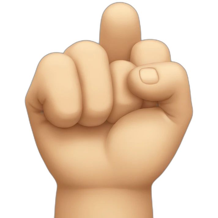 do a fist with a thumb wrapped from the other fingers emoji