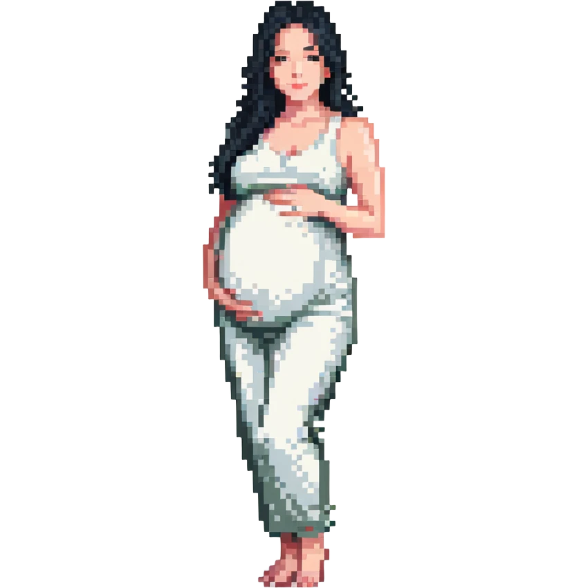 pregnant woman with black hair emoji