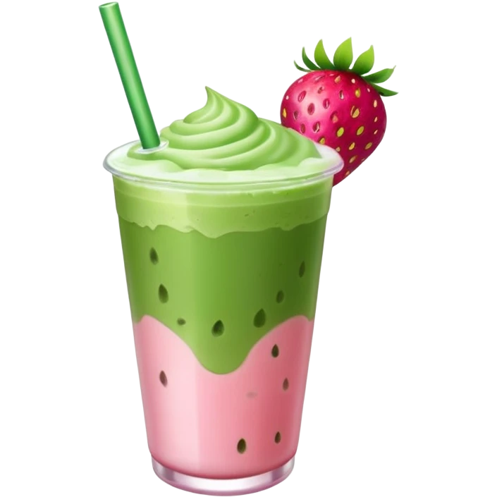 iced matcha latte strawberry  emoji