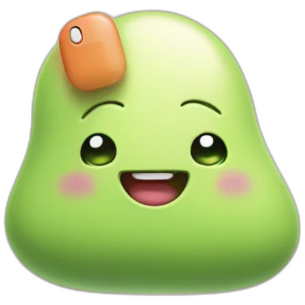 happy blob with wireless airpods emoji