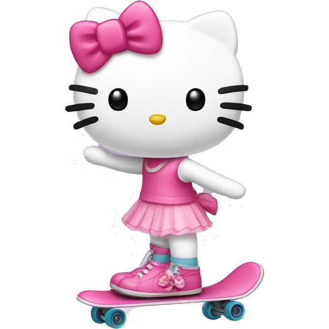 Hello kitty en patineta emoji