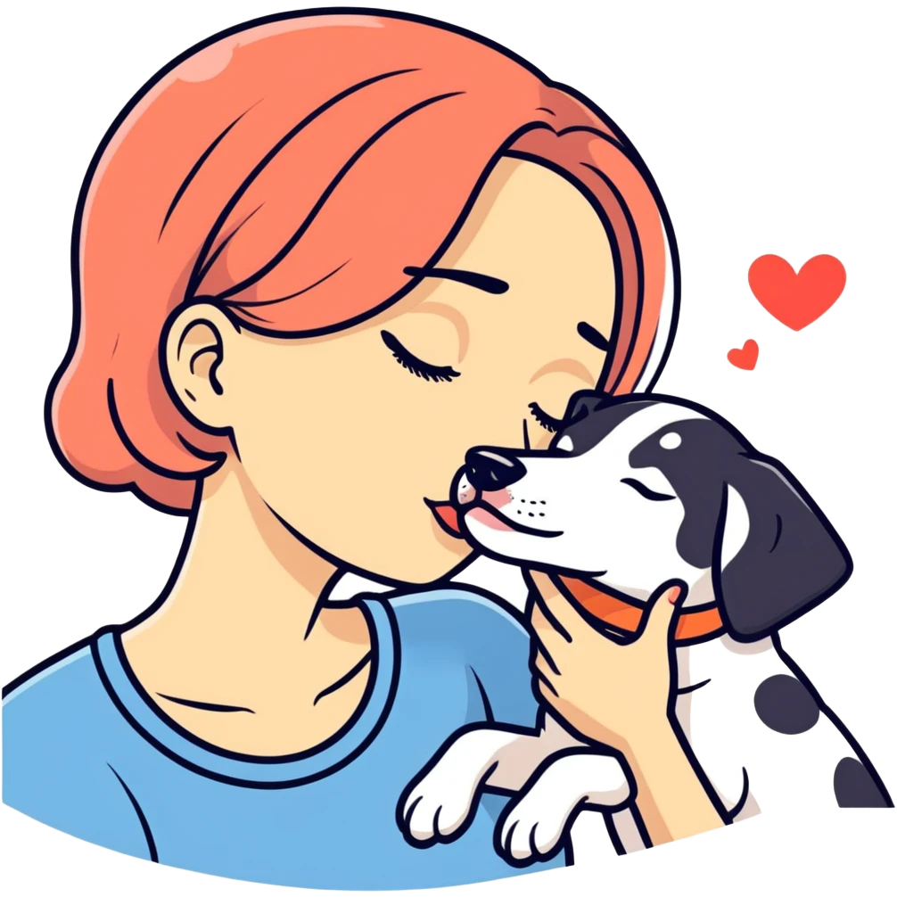 Kiss your dog on the lips emoji