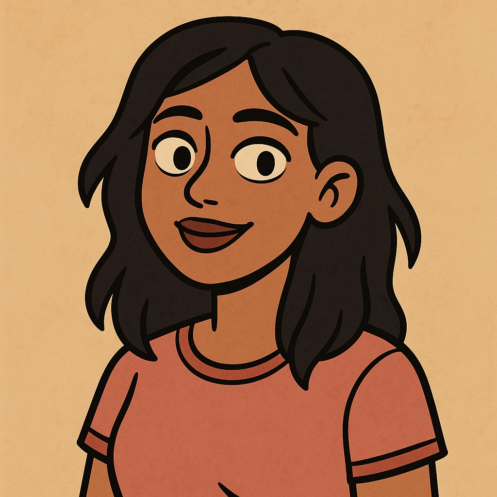 joven morena de pelo negro, cartoon style emoji
