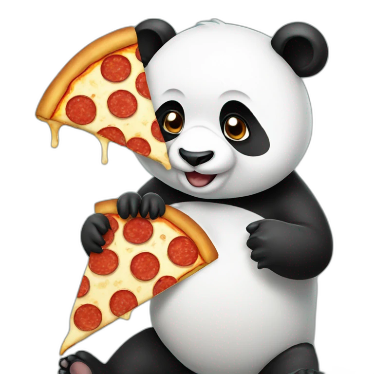 Panda eating pizza emoji