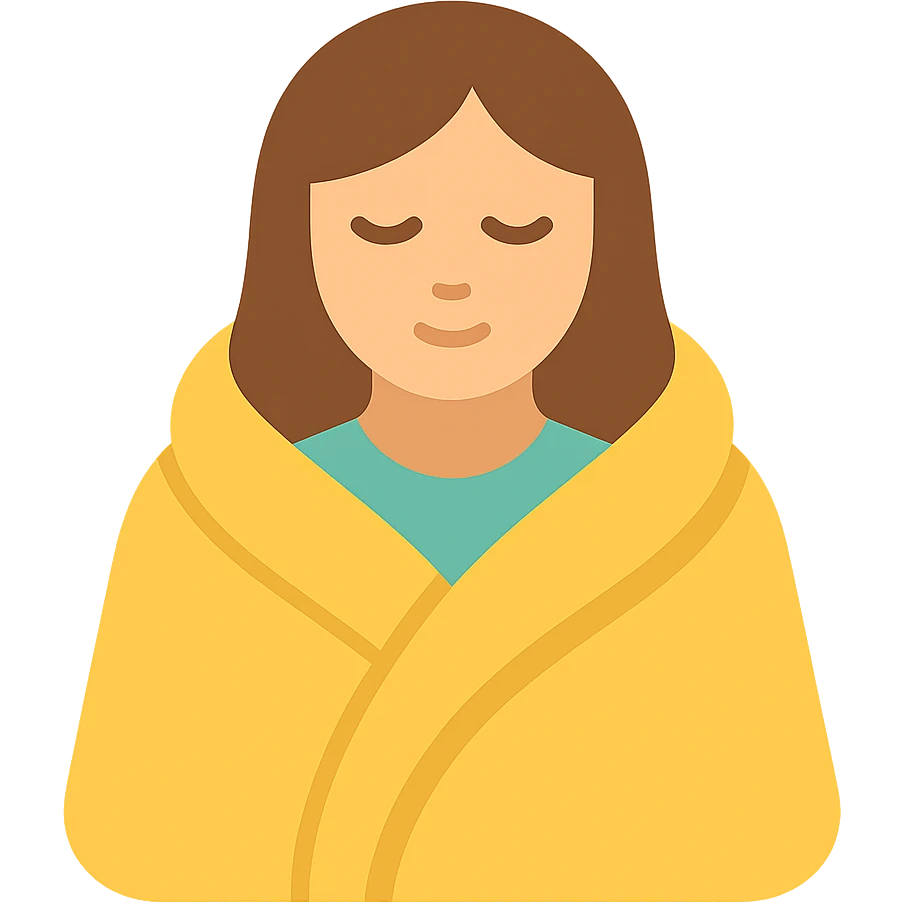 woman with blanket emoji