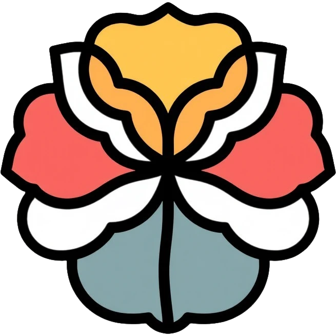 symmetrical flower with balanced petals emoji