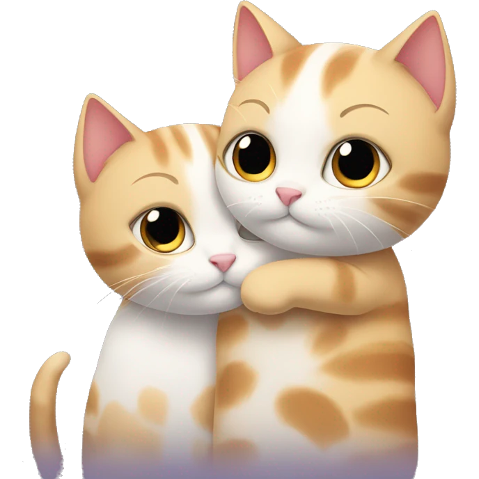 cute cat cuddles with another cat emoji