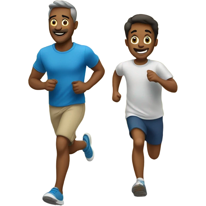 Dad and son running emoji
