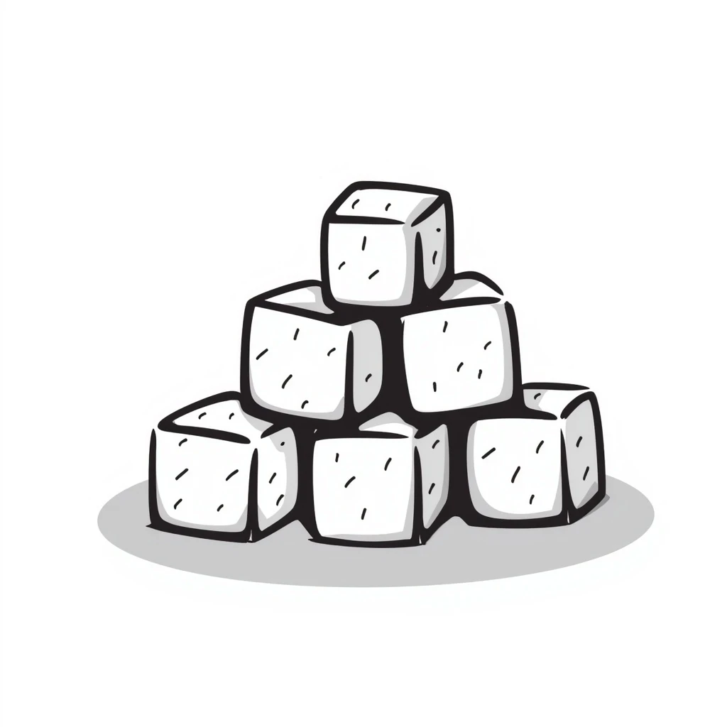 hand drawn doodle style sugar cubes emoji