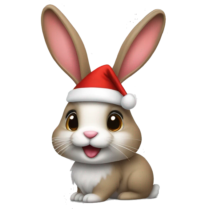 bunny with santa’s hat emoji
