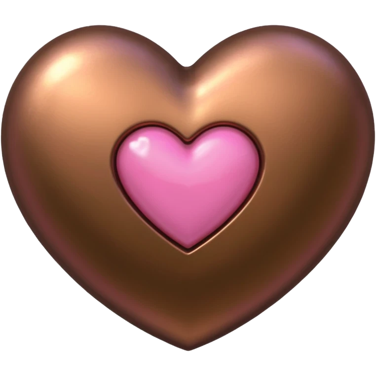 bronze heart with a pink mini heart inside of it  emoji