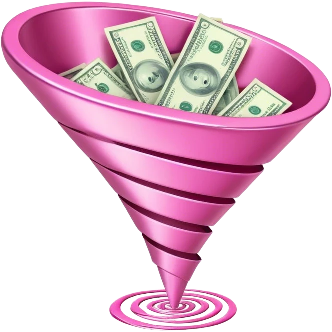 pink money in the sales funnel emoji