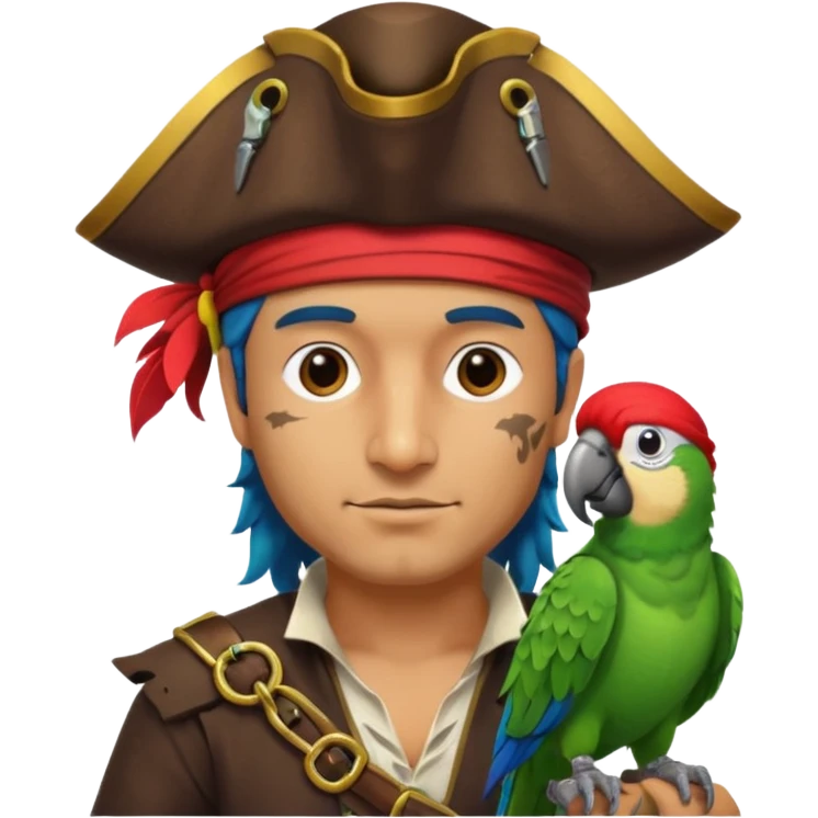 Man with parrot on his shoulder emoji