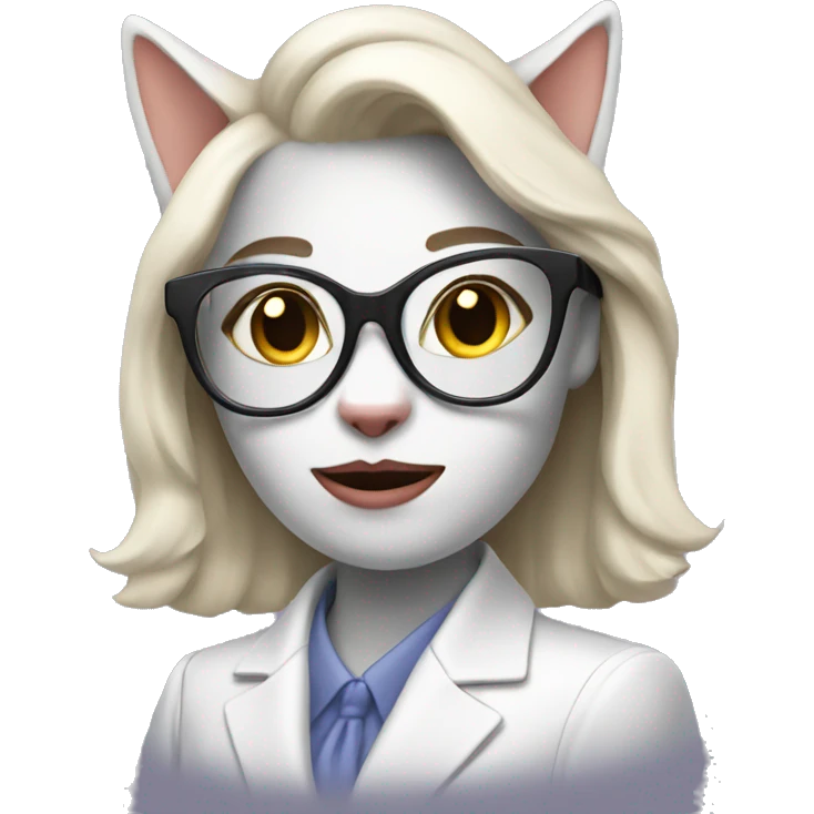 cool lady business cat emoji