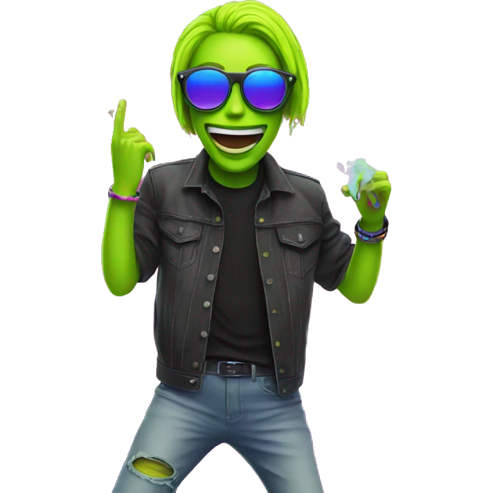 Rave party dancing neon smoking emoji