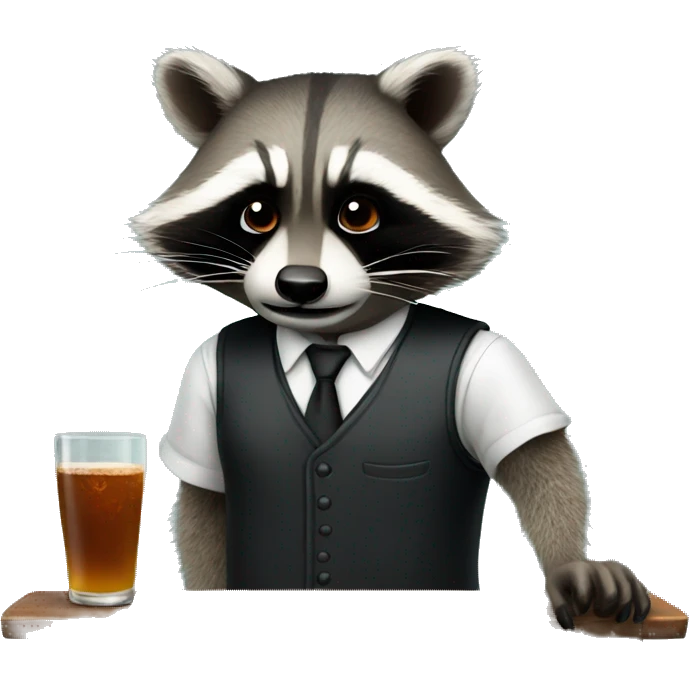 Raccoon bartender emoji