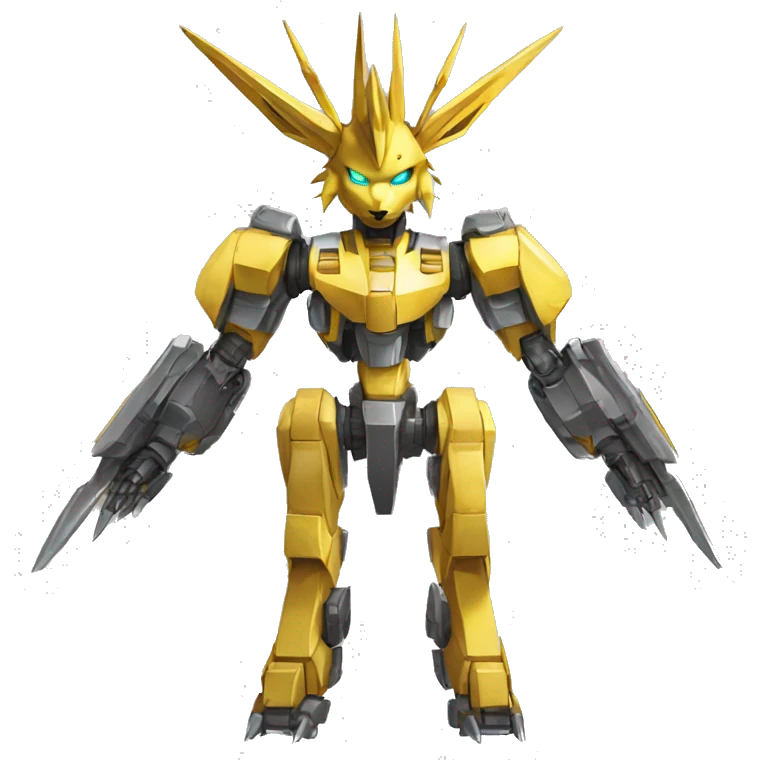 Mechanical Jolteon-Medabot-Mecha full body emoji