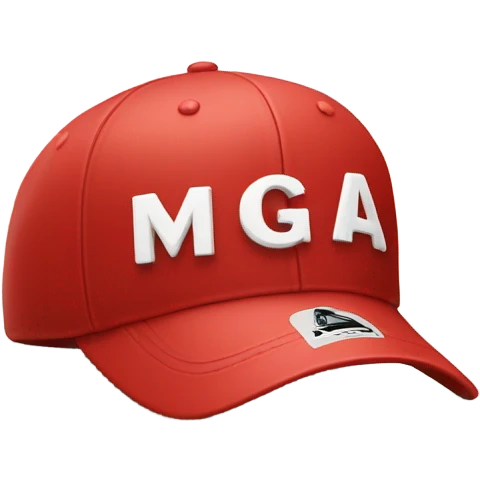 red baseball cap with MAGA on it emoji