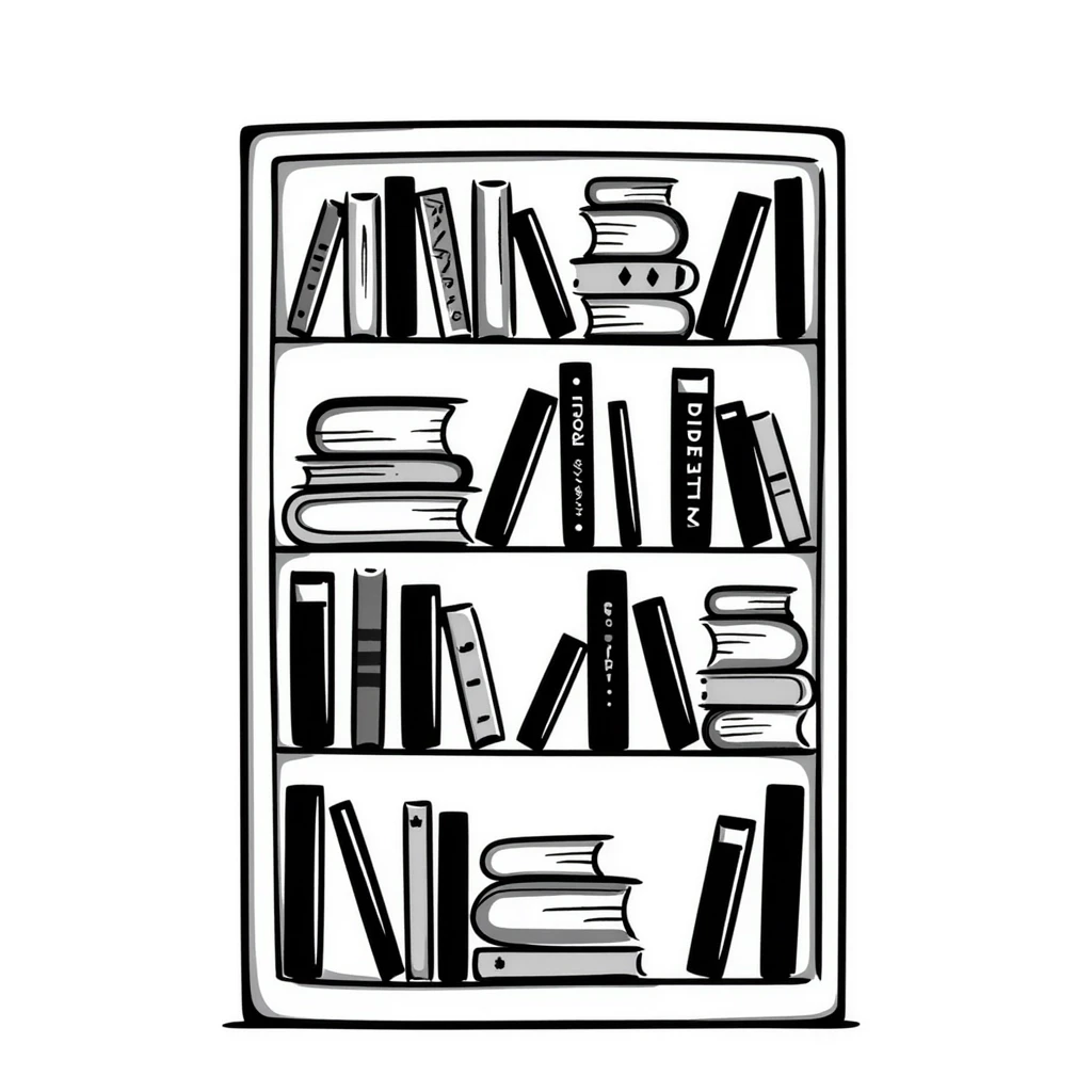 bookshelf filled with many books emoji