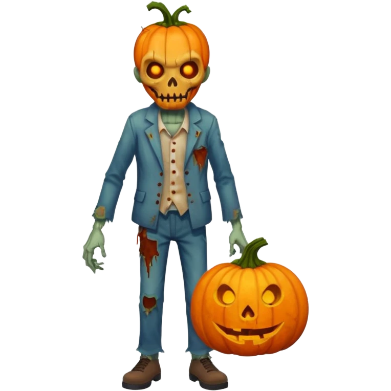 zombie with pumpkin  emoji