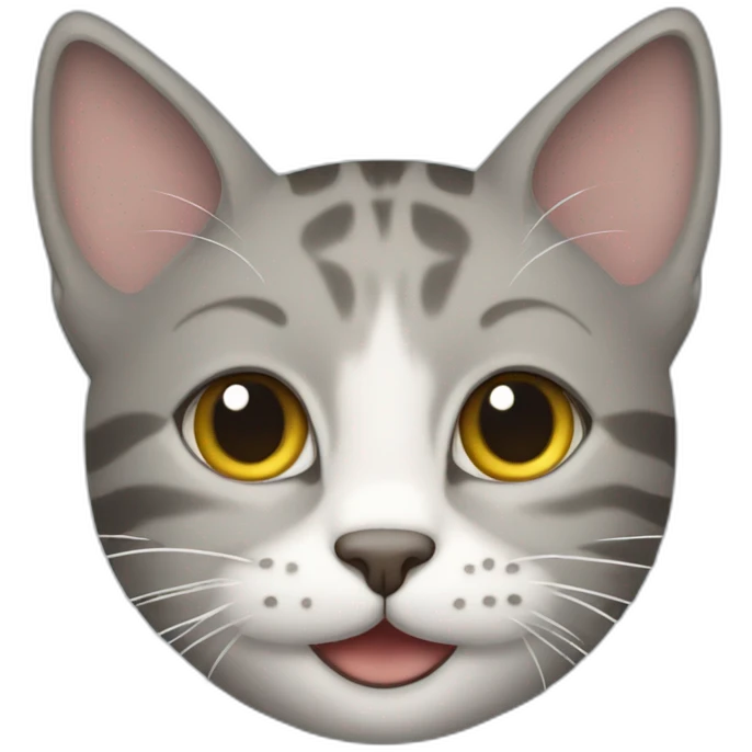 smiling gray tabby cat emoji
