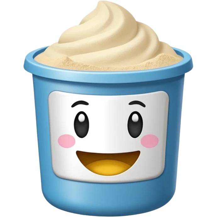 bote blanco de colágeno en polvo de vainilla emoji