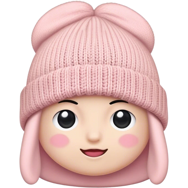 pastel pink realistic knitted hat emoji